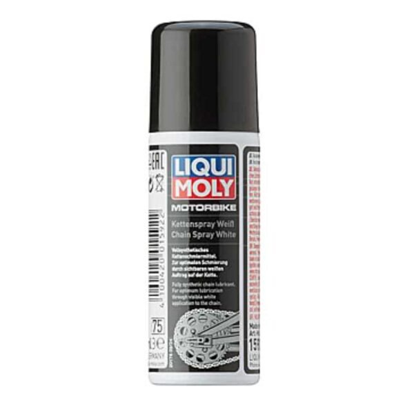Motorbike Chain Spray White – high-performance chain lubricant for motorcycles with visible white coating and anti-rust protection