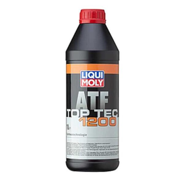 High-quality Liqui Moly TOP TEC ATF 1200 transmission fluid bottle with clean, professional labeling, suitable for modern automatic transmissions.